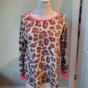 Leopard Print Women's Top with Pink Accents